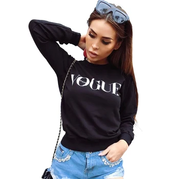 

Winter New Women's Hoodie Printed Letter Long Sleeve Casual Sweatshirts Large Size Women's Clothes Pullover Black Tops