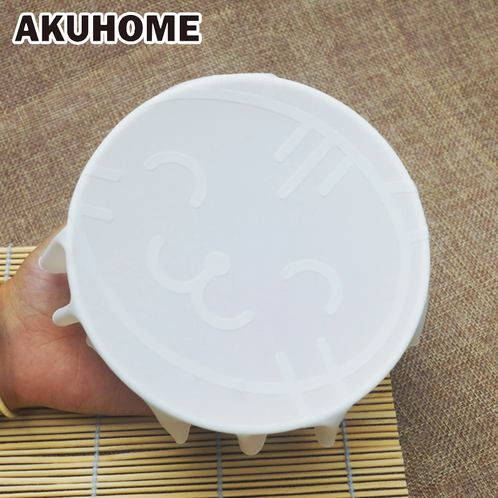Food Grade Silicone Plastic Wrap Cover  Seal Microwave Oven Cover Refrigerator Simple and Creative Fresh Bowl Cover AKUHOME