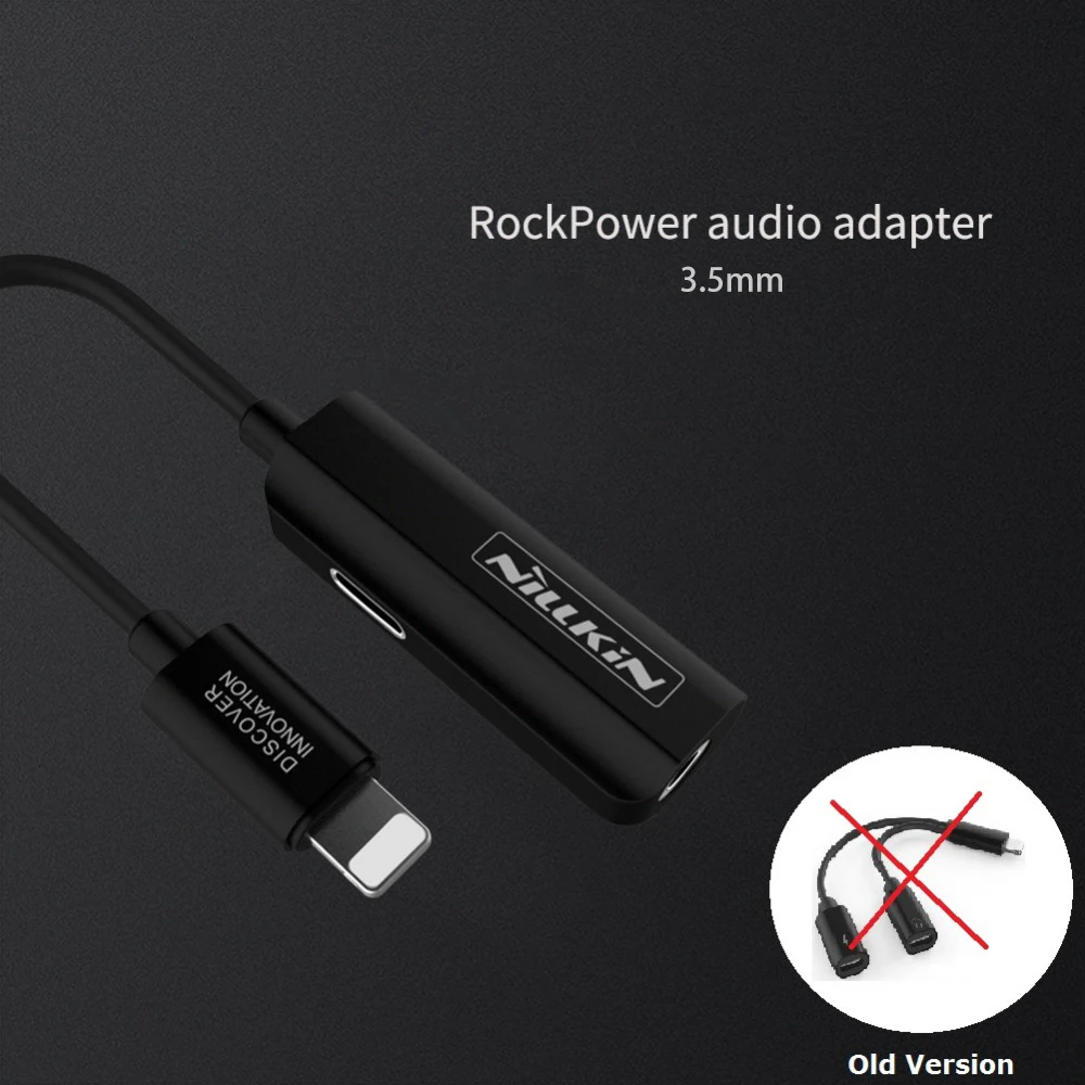 

Nillkin 2 in 1 cable for Apple lighting to 3.5mm Headphone Jack Adapter for iPhone x 7 8 plus audio converter charging music