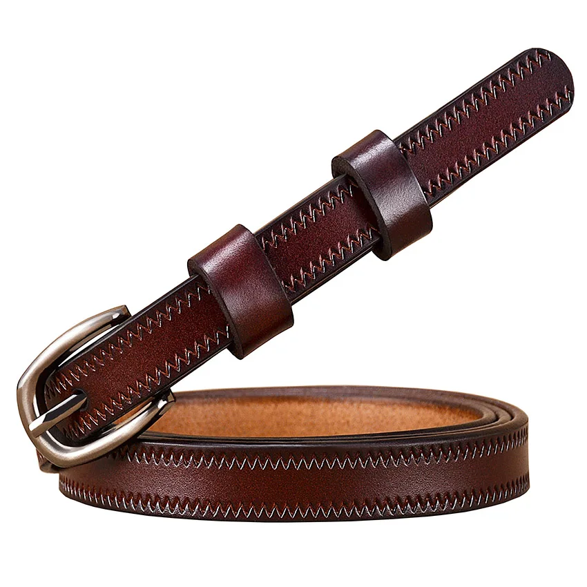 designer belts women Narrow genuine leather belts for women Fashion Pin buckle waist belt female for jeans Cow skin girdle for dresses width 1.35 cm pink belt Belts