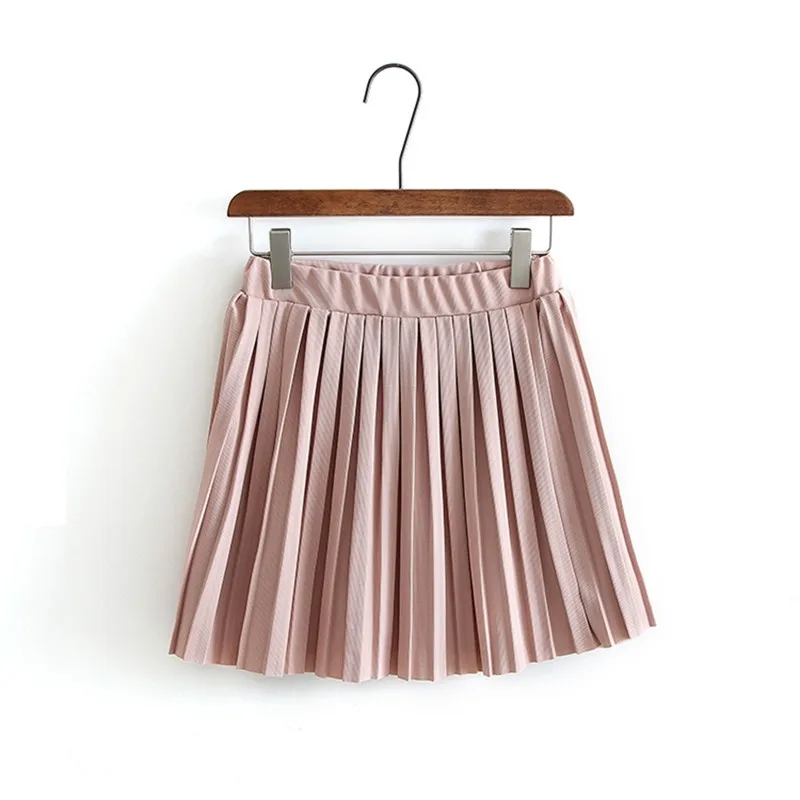 Юбки Женские Летняя Повседневная розовая Женская одежда плиссированная мини-юбка с высокой талией