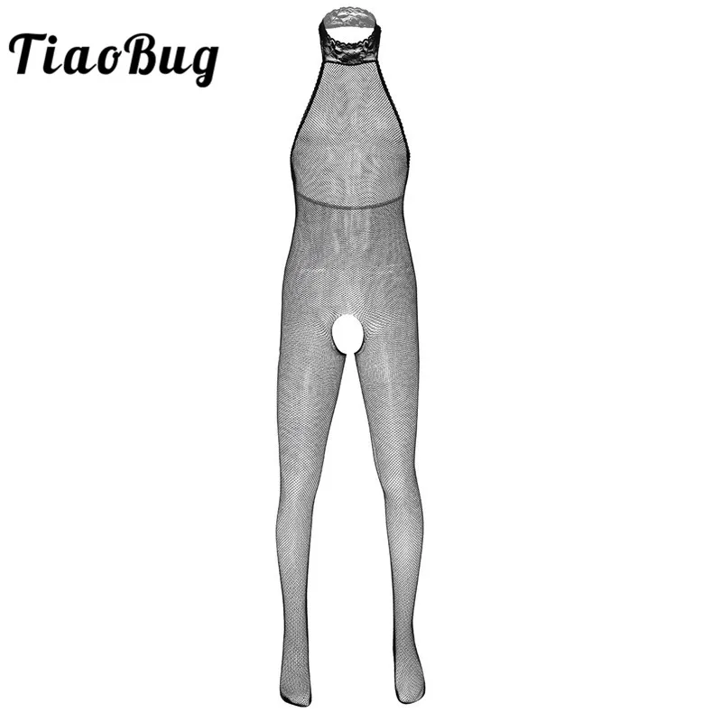 TiaoBug/мужские мягкие прозрачные эластичные колготки с открытым шаговым швом для