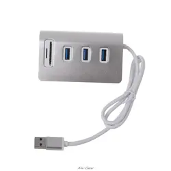 Новый высокоскоростной Алюминиевый USB 3,0 концентратор 3 порта интерфейс питания все в 1 TF SD Micro SD кардридер для iMac MacBook Air ноутбук