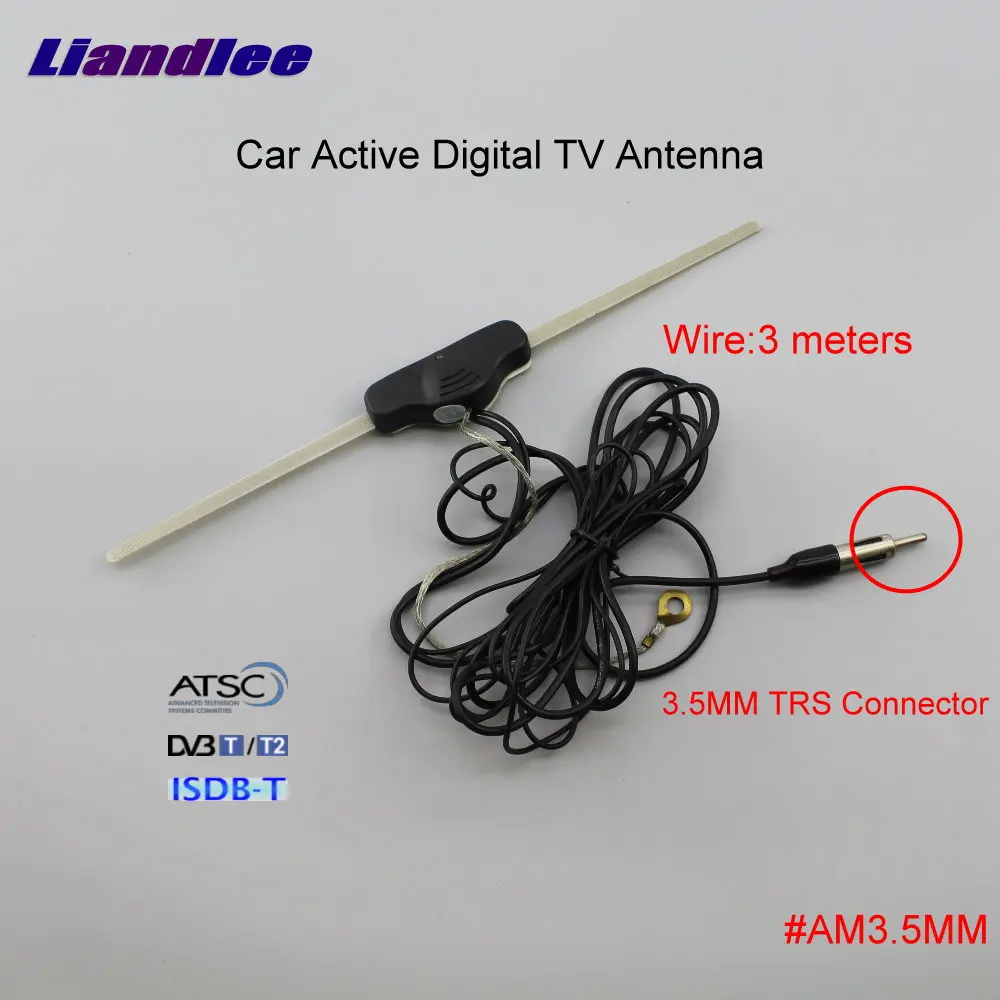 

Liandlee Car Digital TV Antenna Amplifier DVB-T ISDB-T ATSC Active Aerial 3.5mm TRS Connector Male Plug Booster ANT #AM3.5MM
