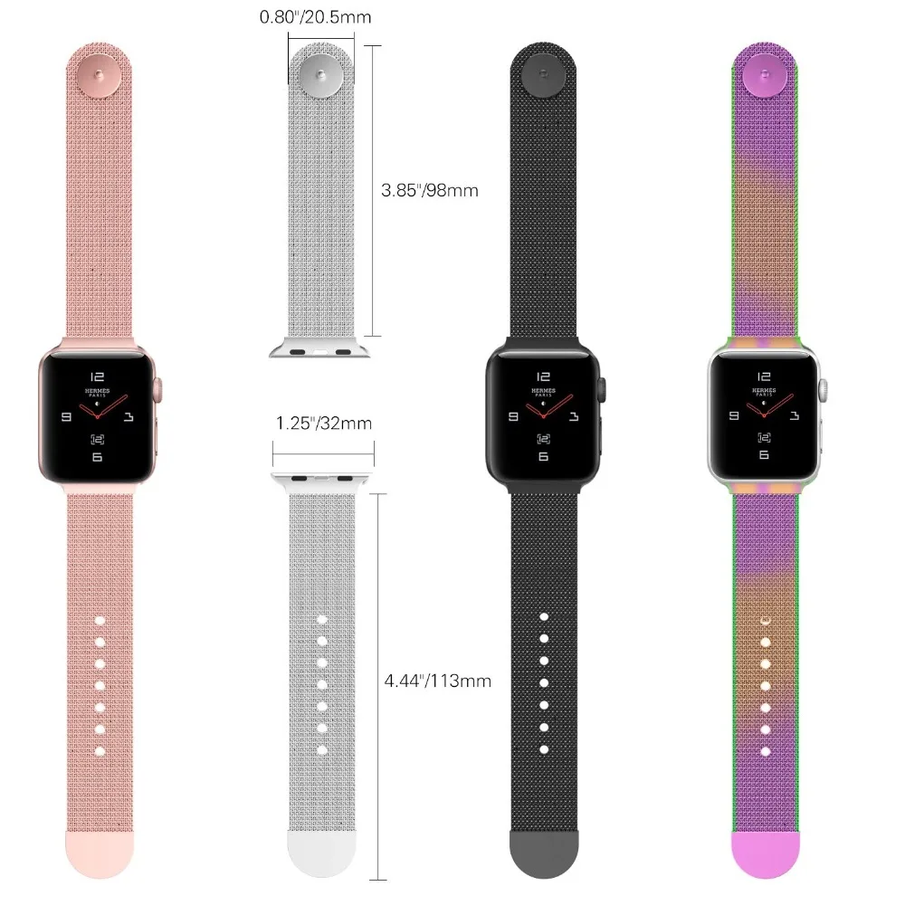 

Compatible Band Replacement Apple Watch 42mm 44mm Series 4/3/2, Premium Double Magnets Milanese Loop Mesh Metal Strap Watch Lugs