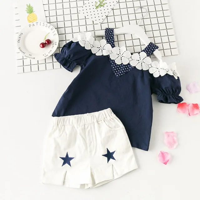 1ST комплект для девочек, Модный комплект из 2 предметов, леопардовая юбка с принтом, одежда для маленьких девочек детская одежда для девочек, Детский комплект - Цвет: 300320 navy blue