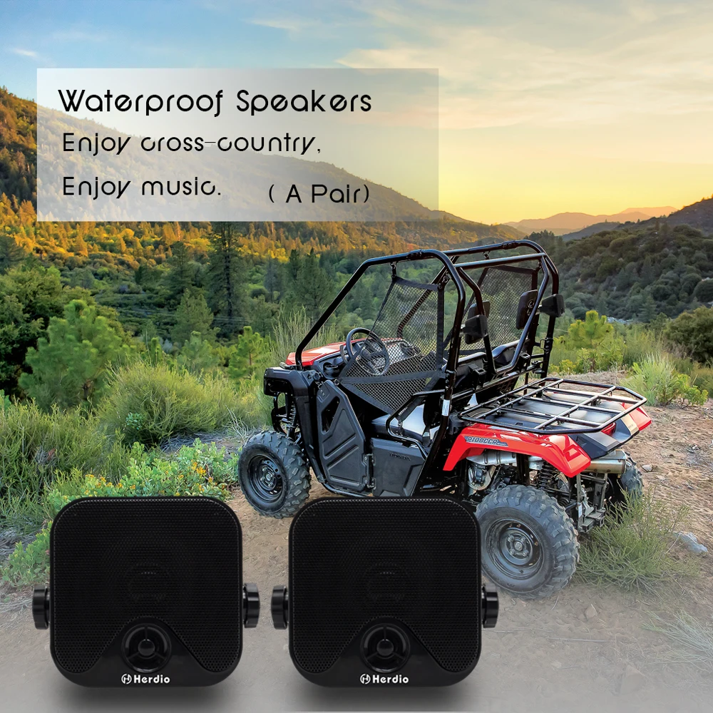 Морской аудио Bluetooth радиоприемник мотоцикл MP3 плеер звуковая система ATV для лодки, для трактора+ 4 дюймовый морской динамик+ радио антенна