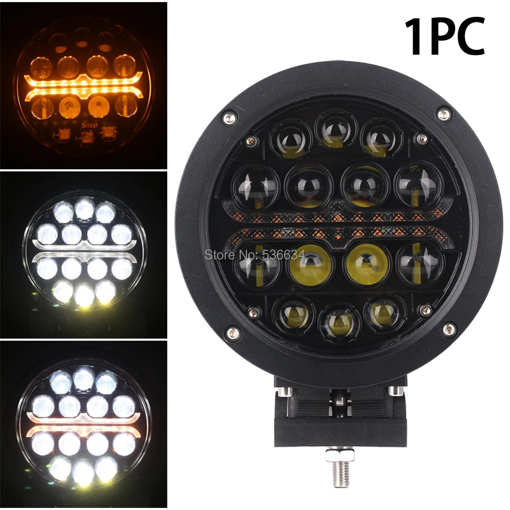 

60W 7inch Round Led Work Light with Yellow Angel Eyes can be used as Fog Light forJeep 4x4 SUV,Boat ,Cars, Truck, Trailer, Forkl