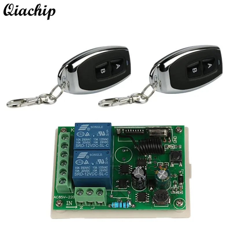 

433Mhz Universal Wireless Remote Control Switch AC 240V 110V 220V 2CH Relay Receiver Module With 2pcs RF 433 Mhz Remote Controls