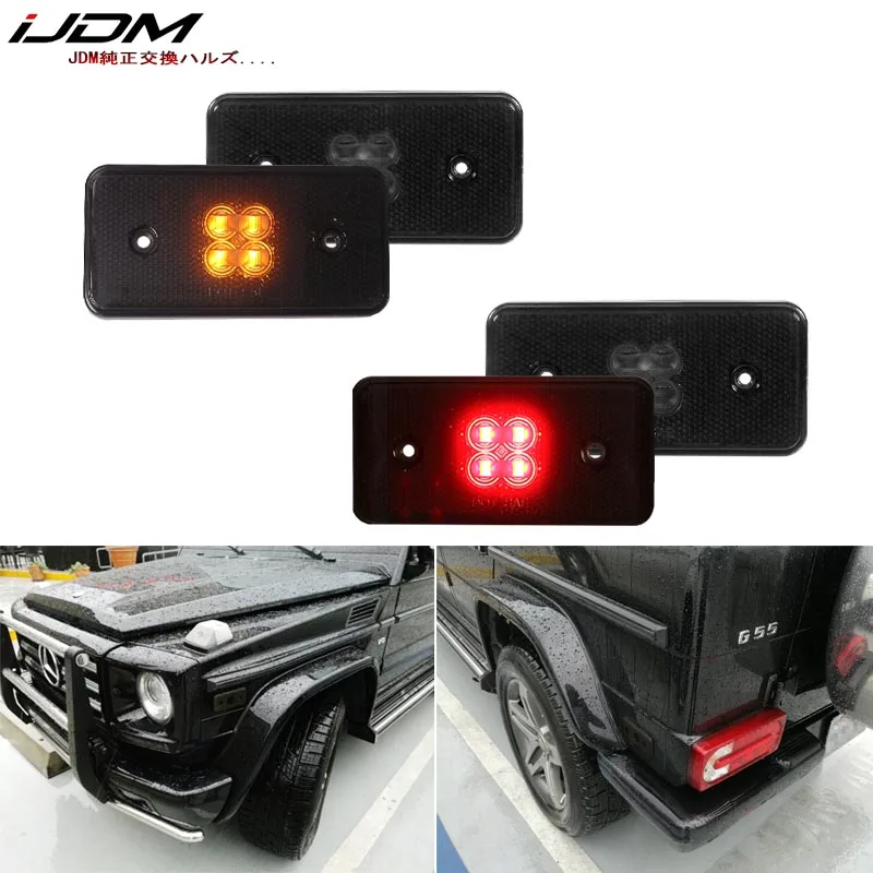 IJDM янтарные/красные сменные передние/задние OEM Sidemarker лампы для 2002 14 Mercedes W463 G Class G500