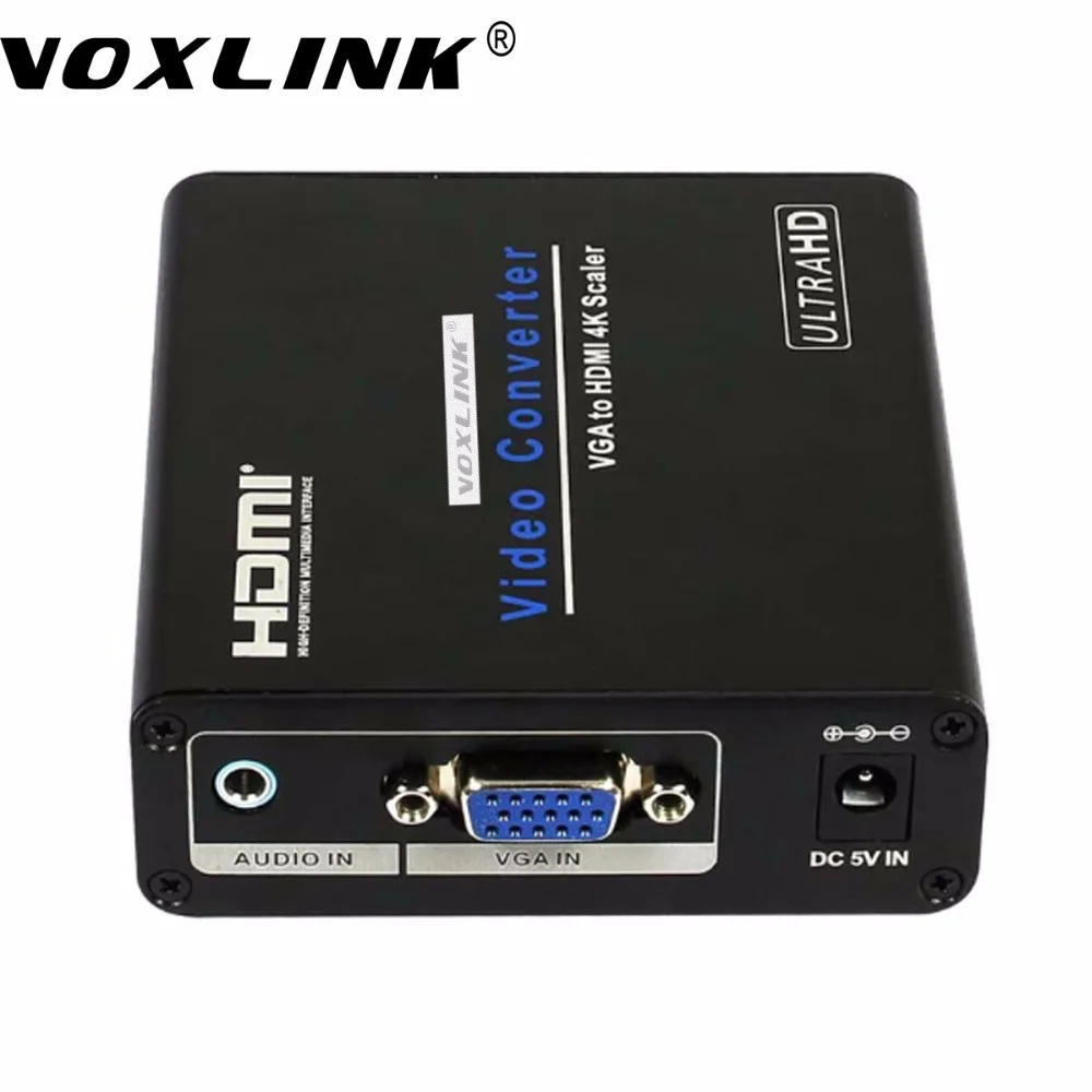 

VOXLINK HD 1080P VGA to HDMI Audio Video Scaler Converter Adapter Box With 3.5mm Audio Input Support 4K*2K ZOOM Functions