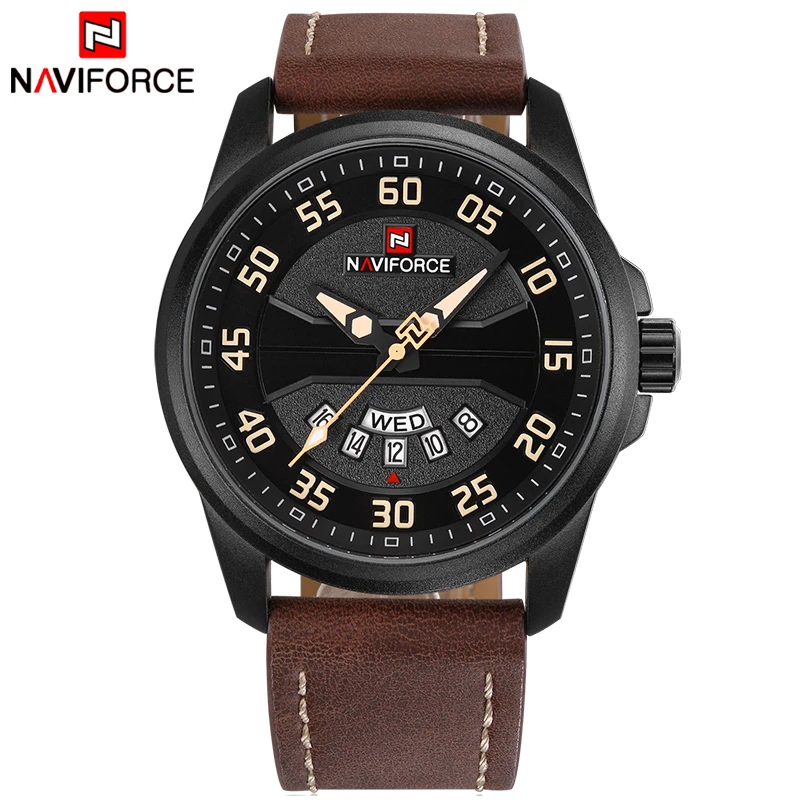 Часы NAVIFORCE мужские армейские кварцевые с кожаным ремешком|masculino|masculinos relogiosmasculino