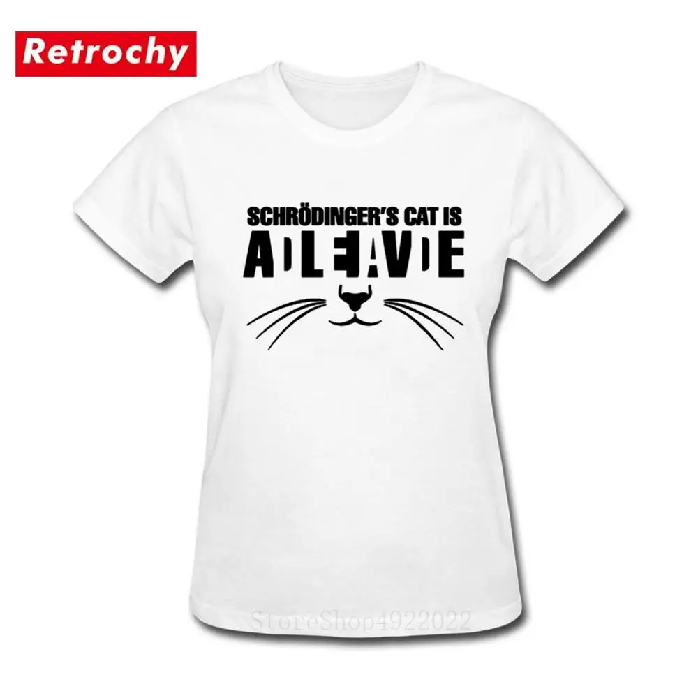 

Hot Selling Funny Schrodingers Cat T-shirt Women Science Geek Big Bang Theory Sheldon Cooper Cotton T Shirt Hip Hop Female Shirt