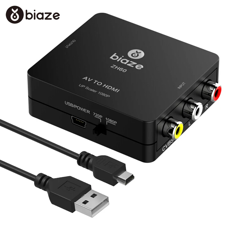 Адаптер Biaze MINI AV к HDMI 1080 P видео конвертер AV2HDMI адаптер коробка поддержка NTSC PAL