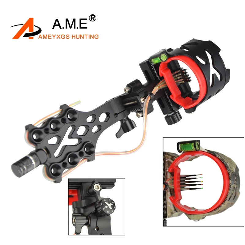

Archery Sight Adjustable Optical Fiber 0.019mm 5 Pin Sight Compound Bow Aiming Tool For Hunting Hunting/Shooting/Archery