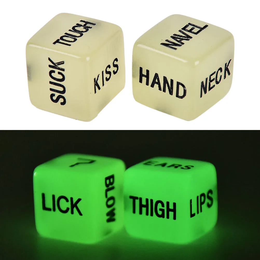 New 2Pcs/Set Sexy Luminous Romance Love Gambling Adult Games Erotic Craps