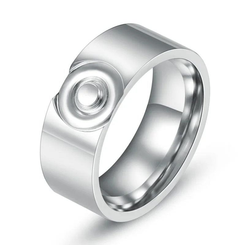 Private Design Stainless Steel Silver Circular Wedding Band Finger Ring For Women And Men