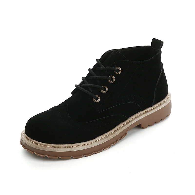 YWEEN/Новые мужские ботинки; сезон осень-зима; ботильоны из искусственной коровьей кожи; обувь на шнуровке; Мужская обувь в винтажном стиле высокого качества - Цвет: Черный