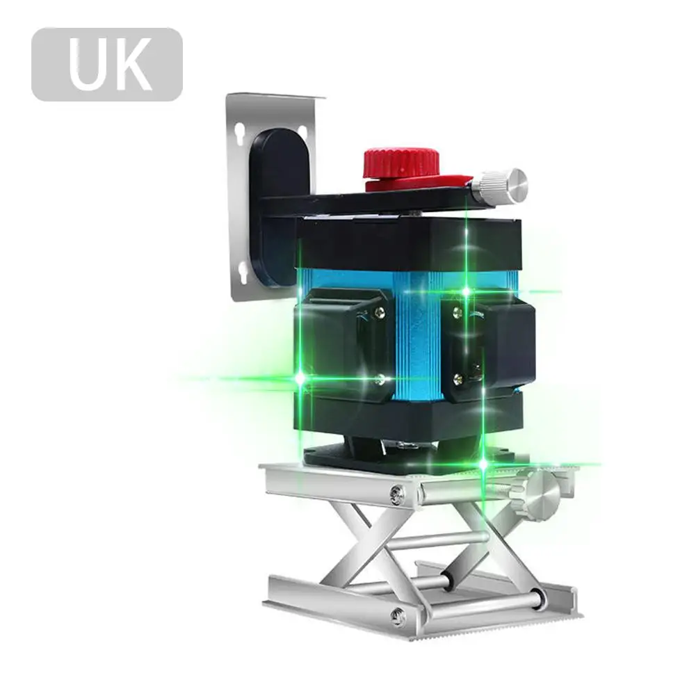 Пульт дистанционного управления 12 линия настенный подвесной уровень 3d зеленый светильник Высокая точность плоский пол плитка выравнивающий инструмент наземная линия - Цвет: UK Plug