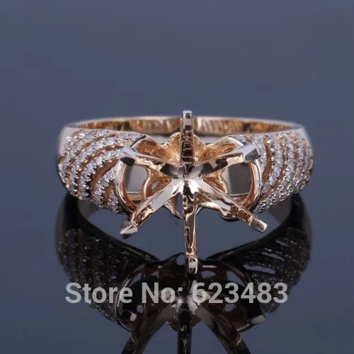

10mm Round Cut 14kt white Gold 0.25ct .s Engagement Semi Mount Ring