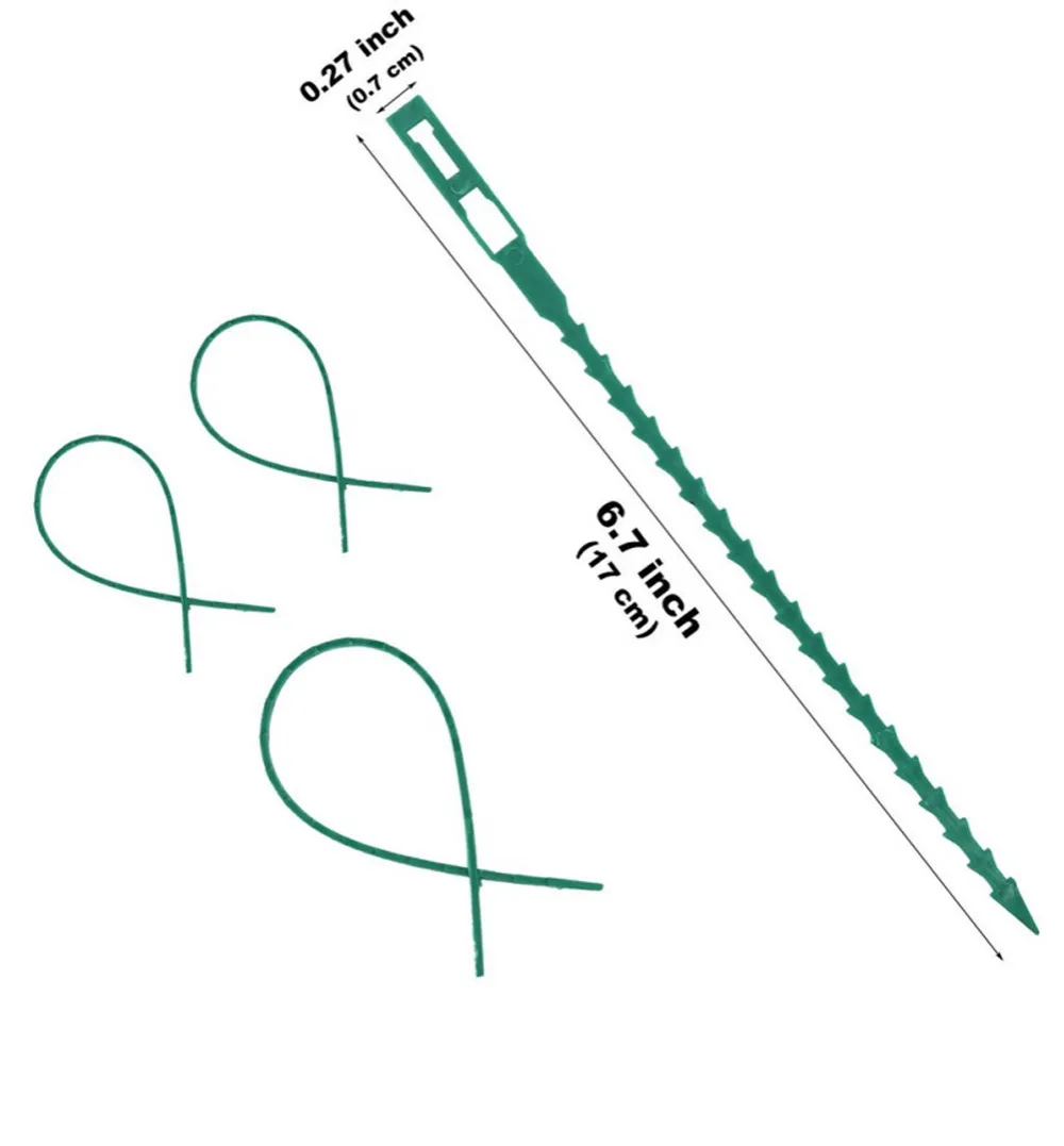 50/100/200 шт Регулируемые зеленые многоразовые пластиковые стяжки для растений кабельные стяжки дерево альпинистское Садоводство поддержка
