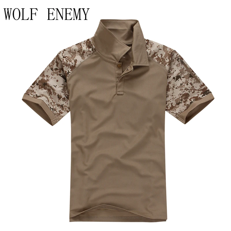 

Summer Tactical Camouflage Hunting Combat Shirt Men Army Multicam Military Uniform Short T Shirt SWAT Paintball Clothes
