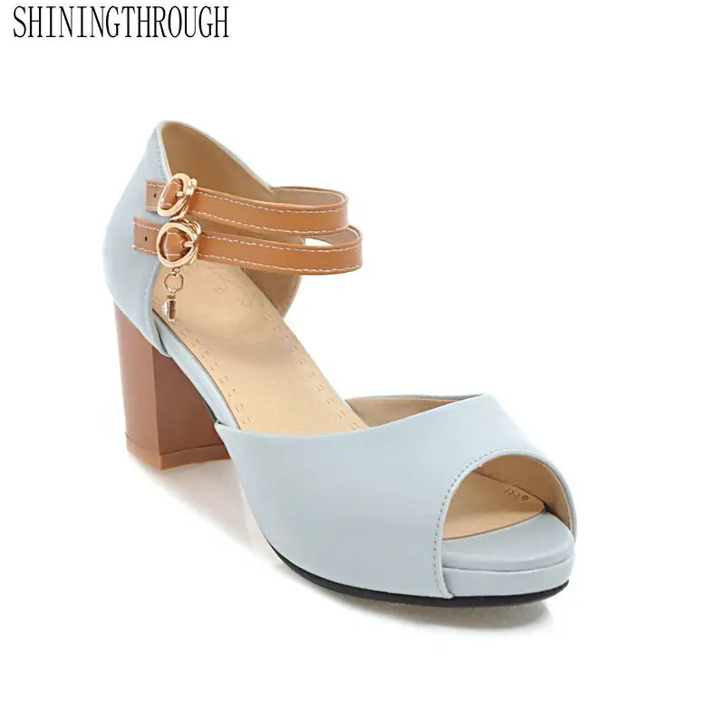 

NEW Women Fashion Erogenous Squaer 5.5cm High Heel Women Sandals Beige Blue Pink 3color Women Casual Party Sandals