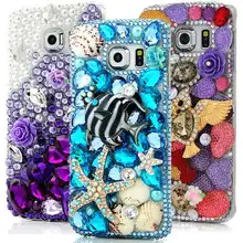 For Galaxy S6 Edge Phone Cases Luxury 3D Bling Diamond Rhinestone Hard Plastic Back Cover Case