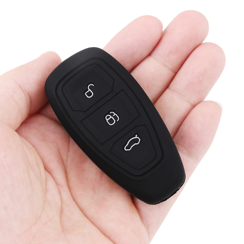 

Silicone Cover For Ford Focus 2 3 4 Kuga Edge Mondeo Fusion Ecosport Fiesta C-Max Ka Galaxy Car Remote key Case 3 Buttons