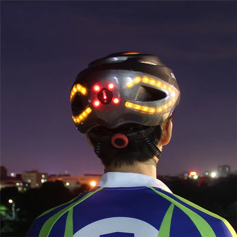 

Smart MTB Bike Waterproof USB Rechargeable With Wireless Turn Signal Handlebar Remote Ultralight Safe Intergrally-Shaped Helmet