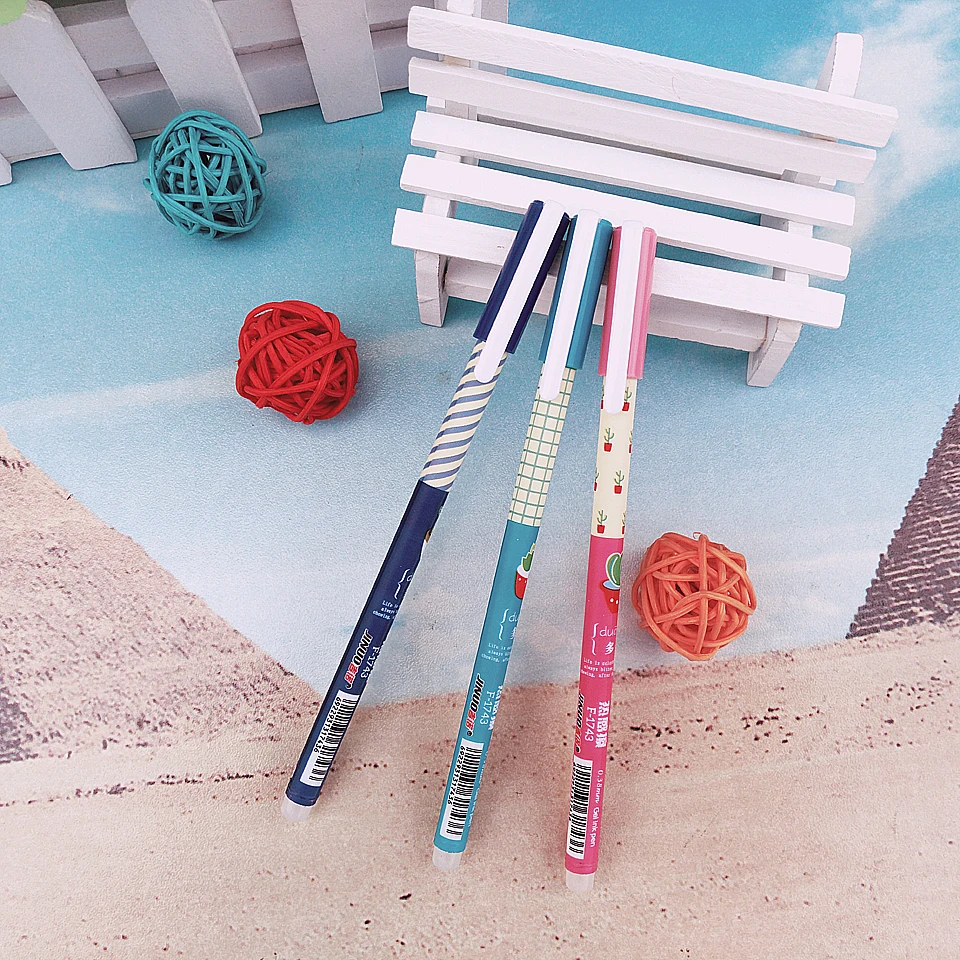 

3pcs/Lot Cute Magic Erasable Gel Pen 0.38mm,Blue Black Ink Refill For Writing Stationery Office School Supplies