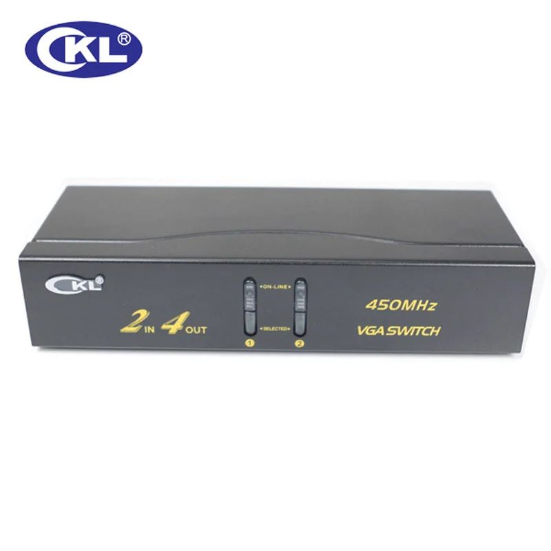 

Wholesale 10PC/Lot CKL VGA Switch 2 in 4 out 2048*1536 450MHz for PC Monitor CKL-224B
