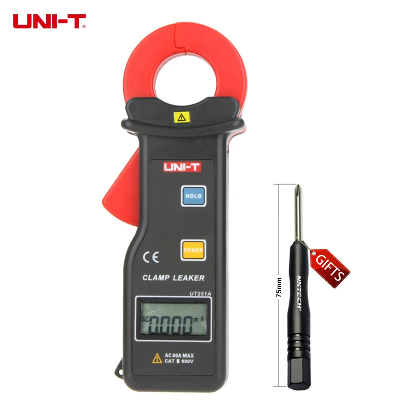 

UNI-T UT251A Ammeter Multitester 10000 Counts RS-232 High Sensitivity Leakage Current Clamp Meters w/99 Data Logging