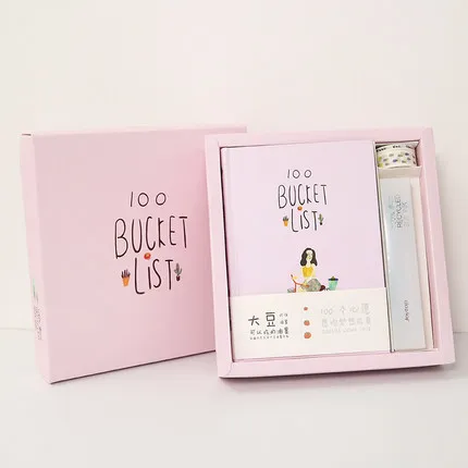 Корейский кавайный милый школьный офисный блокнот для девочек, красочный ежедневник в коробке, стационарный ежедневник, органайзер, планировщик, A5 - Цвет: D