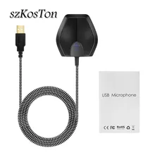 USB Conference Microphone Table Top Desktop Computer Mikrofon Desktop Conference Condenser Microphone With LED Indicator boya by pm700 usb condenser microphone with flexible polar pattern for windows and mac computer recording interview conference