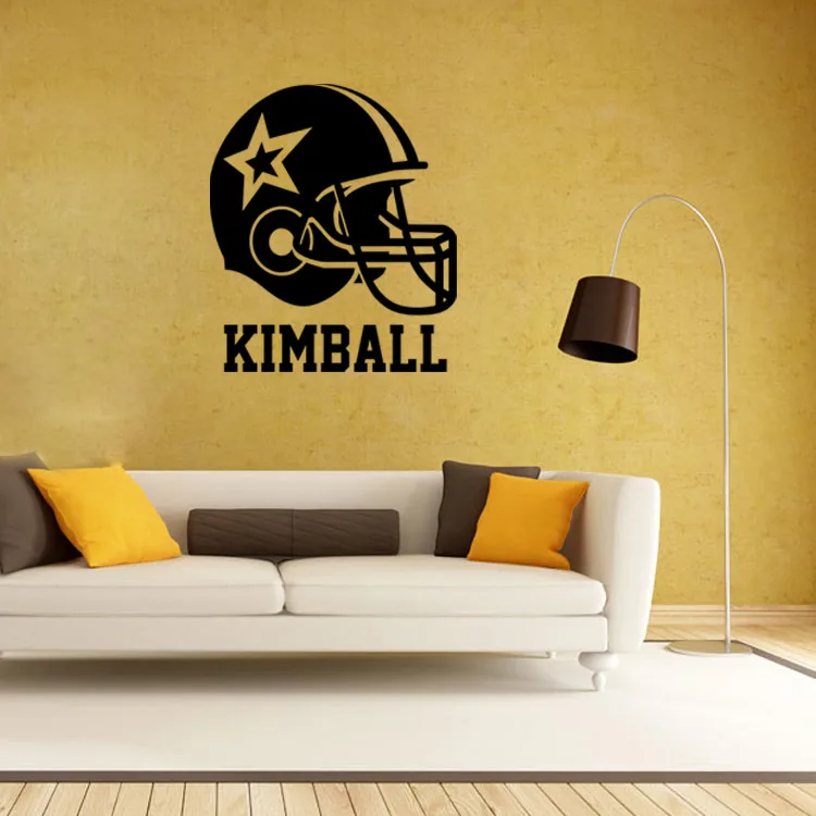 4048 American Football Helmet Wall Stickers Home Decor Boys Bedroom