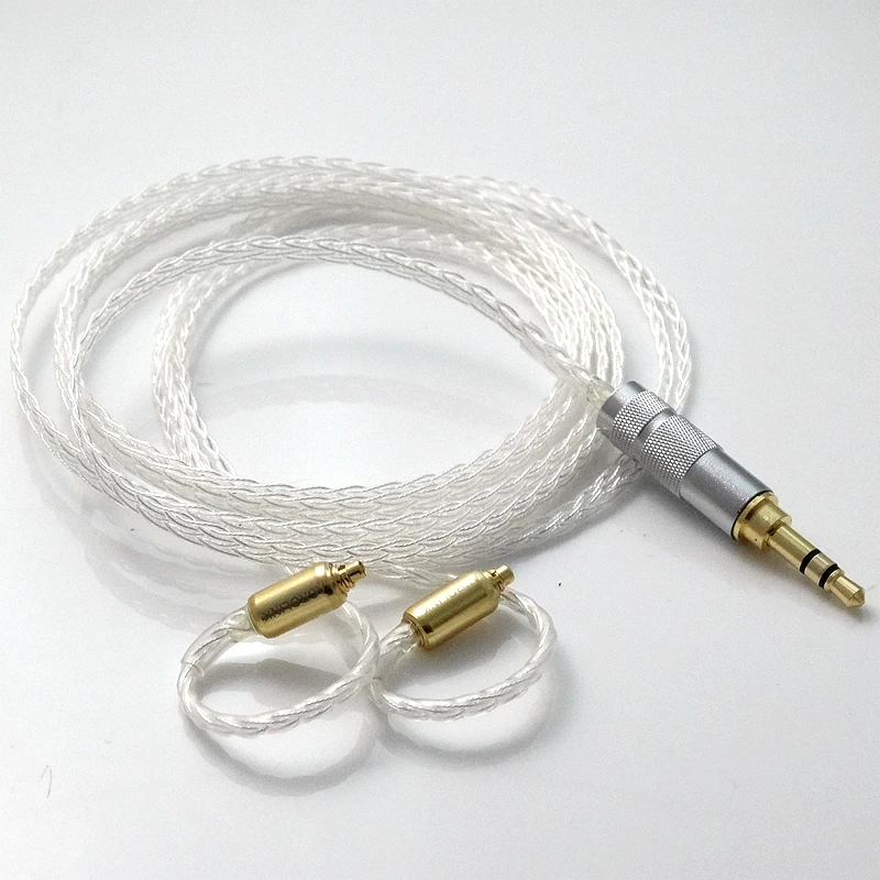 8core Flat braid 4N OCC Silver plated Headphone Upgrade Cable For Shure