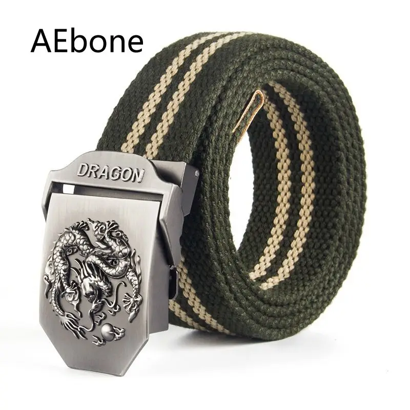 

AEbone Dragon Canvas Belt For Boy Western Cowboy Belts For Kids Jeans Kemer Children's Belt YB078