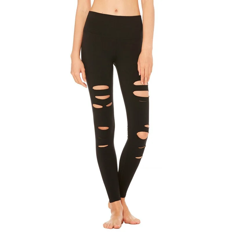 

2019 New Slim Hook Flowers Hollow Sweat Breathable Hip Polyester Black Fitness Female Leggings S-XL