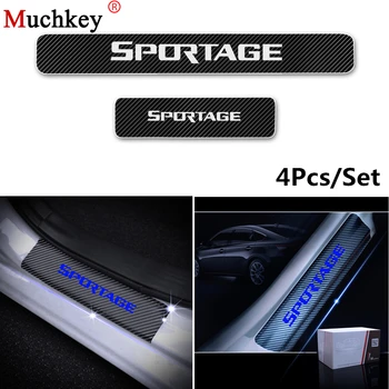 

Car Door Protectors Sill Scuff Plate 4D Carbon Fiber Vinyl Sticker For KIA Sportage Door Threshold Plate Interior Accessories