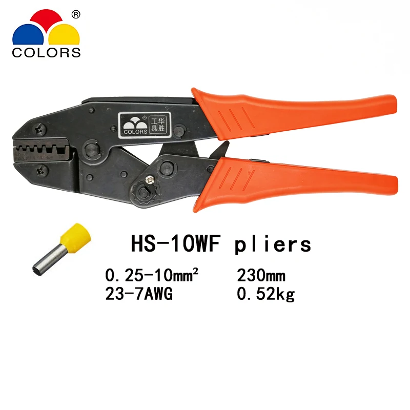 HS-40J/03BC/10A/10WF/2546B обжимные плоскогубцы комплект 4 челюсти для изоляции/неизоляции/трубки/pulg/mc4 терминалы электрические инструменты - Цвет: HS-10WF