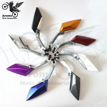 

free shipping 8 colors optional CNC Motorcycle Rearview Mirrors For kawasaki Motocycle Accessories Universal Automobiles parts