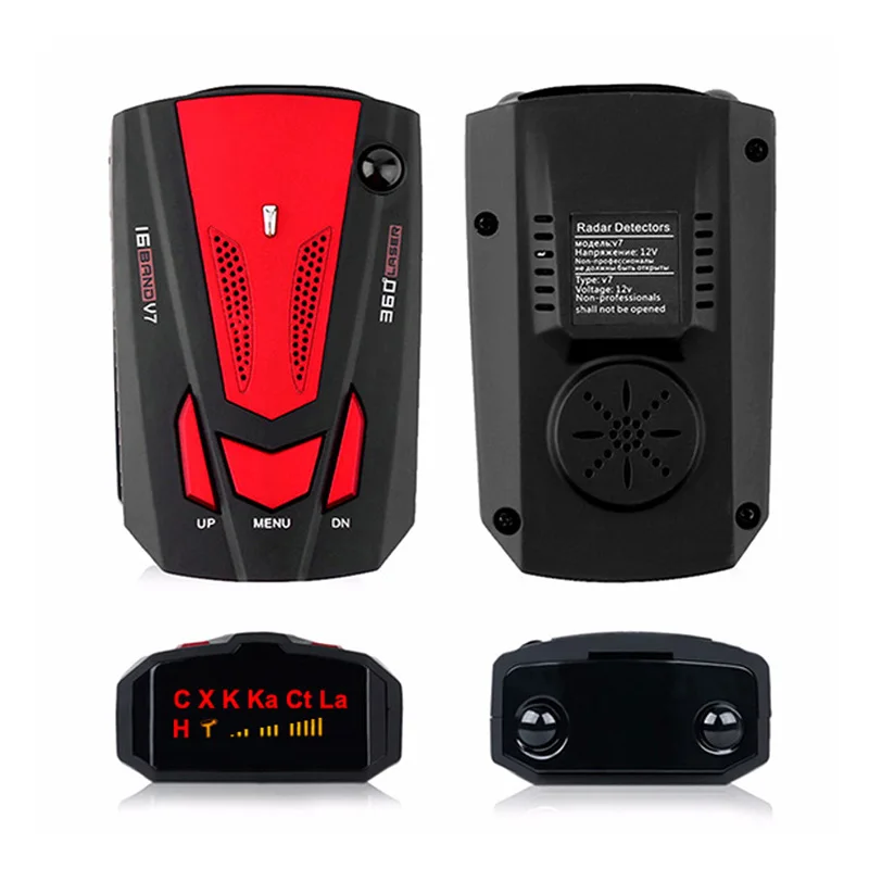 

Car Radar Signal Detectors Early Warning Device English/Russian Auto 360 Degree Vehicle V7 Speed Voice Alert Alarm Warning