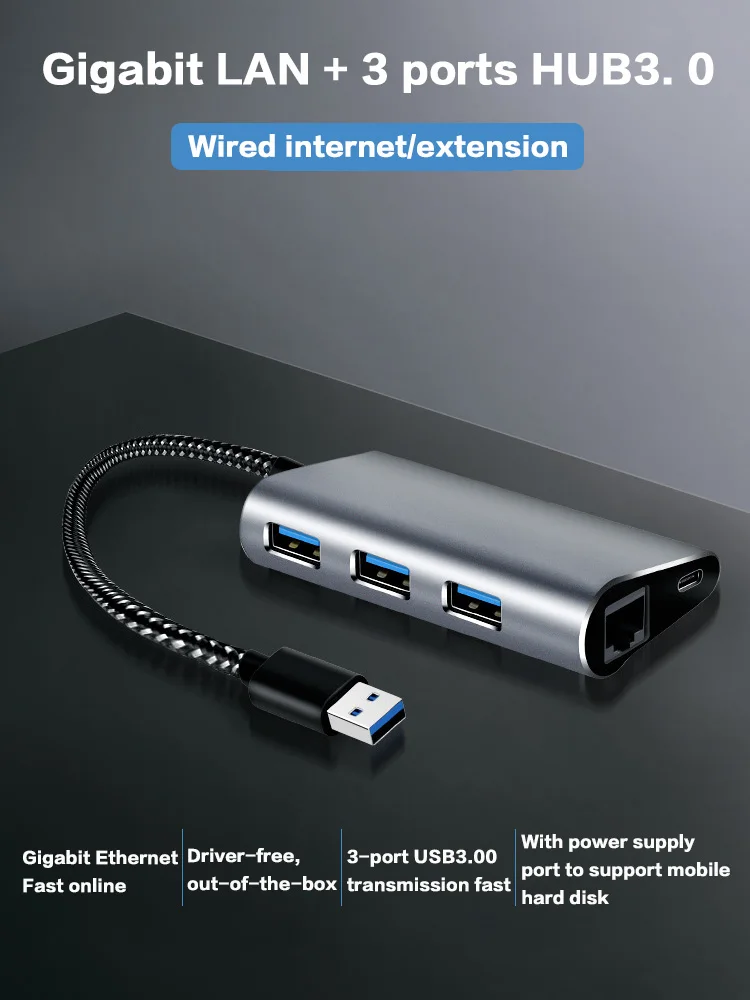 

USB HUB USB C Type c to Gigabit Lan Multi USB 3.0 RJ45 PD charging Adapter for MacBook Pro Samsung Galaxy S9 S10 Thunderbolt 3