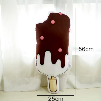 Kawaii в форме мороженого подушка мягкая короткая плюшевая подушка забавная спальня окно декоративная подушка удобная задняя Подушка Детские игрушки - Цвет: Chocolates