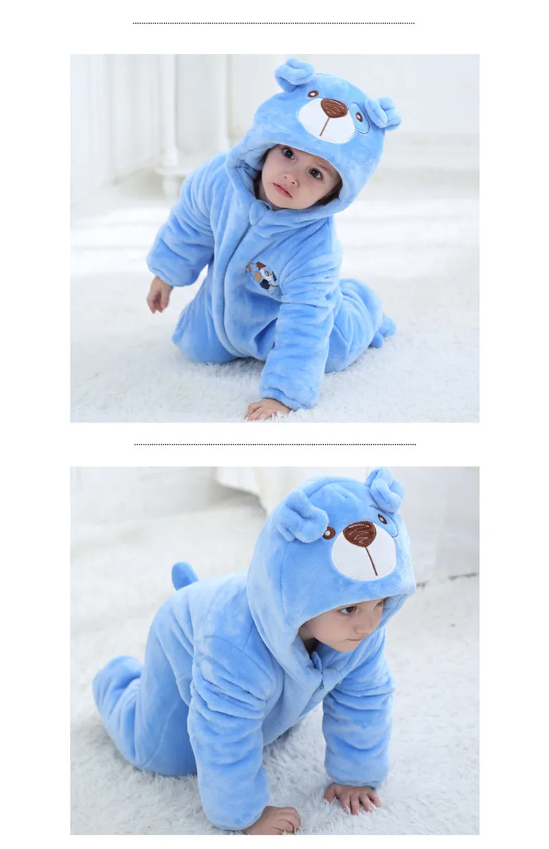 0-3 Years Old Infants New Baby Boy Rompers Baby Girl Winter Thick Flannel Two Color Pet Dog Cotton Clothes Children's Clothing15