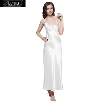 

LilySilk 100 Silk Nightgowns Sleepwear Dress Women Long Elegant Sexy 22 momme Sleep Luxury Free Shipping