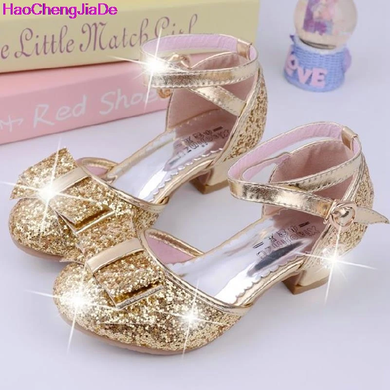 HaoChengJiaDe блестками для девочек обувь принцессы детские сандалии для девочек Свадебная вечеринка обувь мяч Танцы обувь костюм Золушки 11