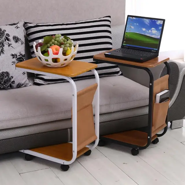 Simple sofa laptop desk with wheels to facilitate small