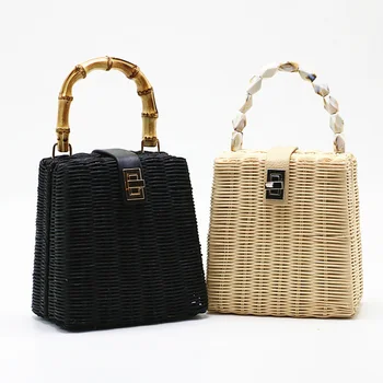

Women's Handbag Wicker Woven Beach Bag Handmade Luxury Shoulder Bags Bohemian Straw Bag Crossbody Messenger Bags Tote Small Box